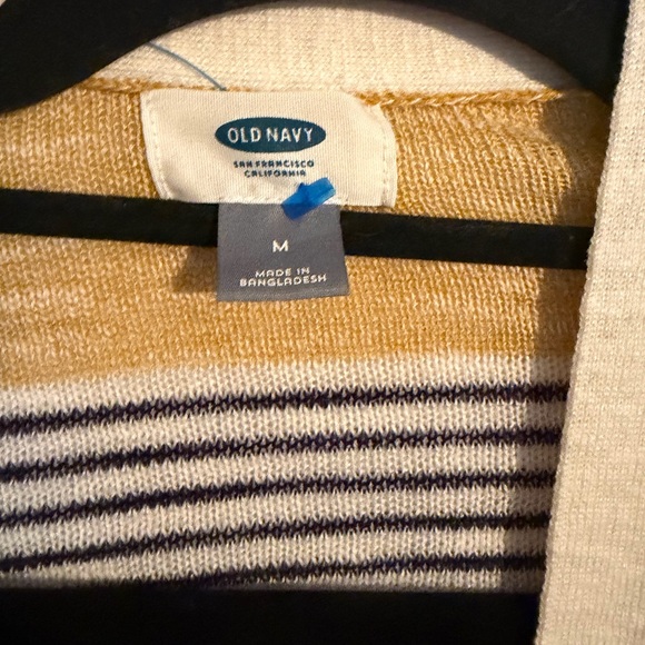 Old Navy Yellow and Black Striped Cardigan - Picture 2 of 7